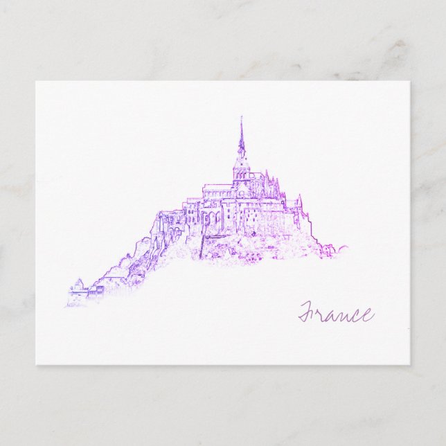 Le Mont Saint Michel Frankreich Architektur Postkarte (Vorderseite)