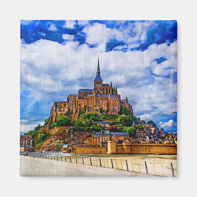 Le Mont Saint Michel, Frankreich Magnet (Vorne)