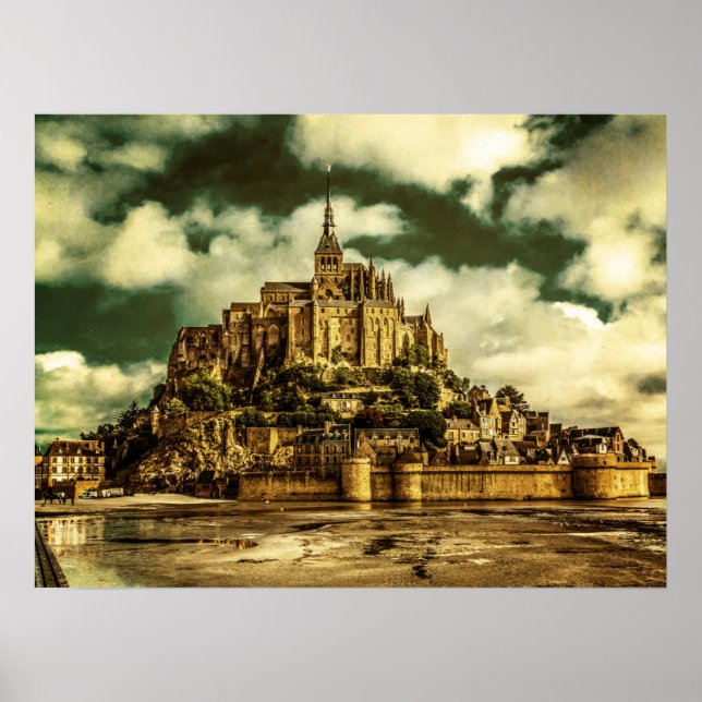 Le Mont Saint Michel, Frankreich. Poster (Vorne)