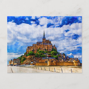 Le Mont Saint Michel, Frankreich Postkarte