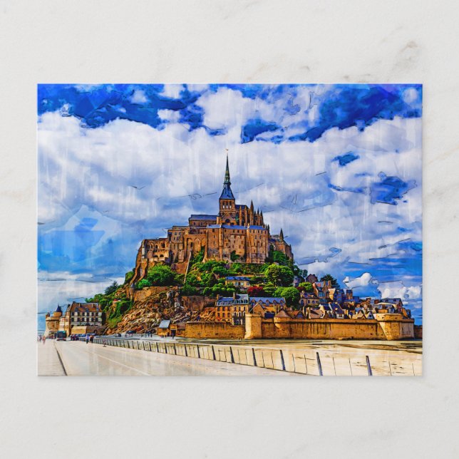 Le Mont Saint Michel, Frankreich Postkarte (Vorderseite)