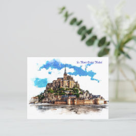 Le Mont Saint Michel in Normandie, Frankreich. Postkarte