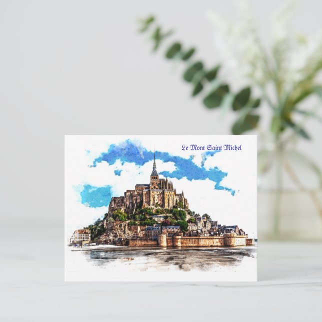 Le Mont Saint Michel in Normandie, Frankreich. Postkarte (Stehend Vorderseite)