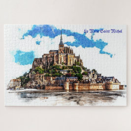 Le Mont Saint Michel in Normandie, Frankreich. Puzzle