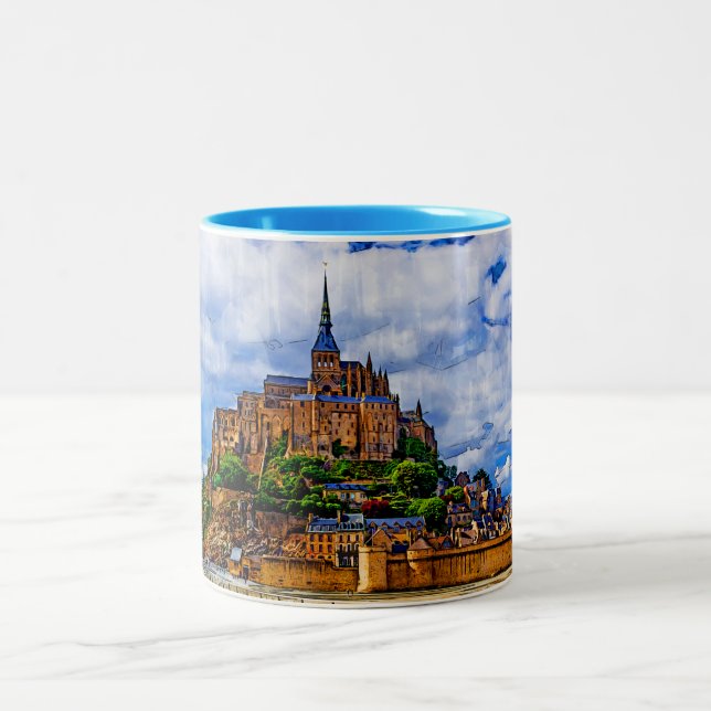 Le Mont Saint Michel Zweifarbige Tasse (Mittel)