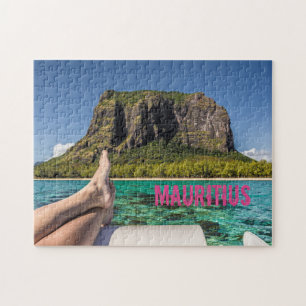 Le Morne Brabant Mauritius Blick vom Schiff auf Se Puzzle