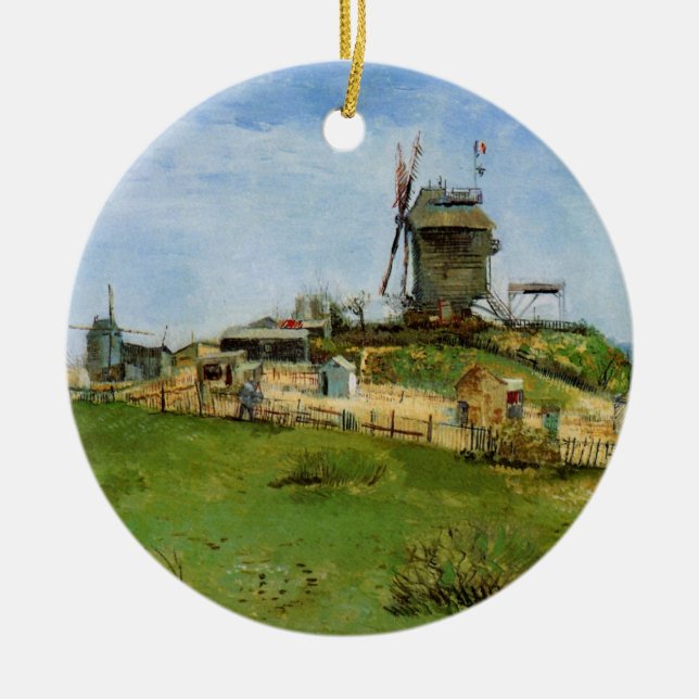 Le Moulin de la Galette von Vincent van Gogh Keramik Ornament (Vorne)