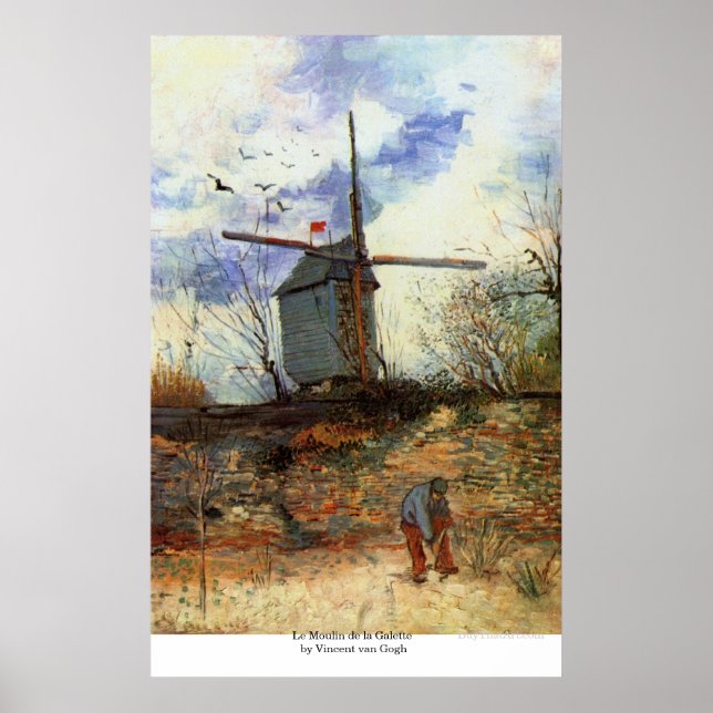 Le Moulin de la Galette von Vincent van Gogh Poster (Vorne)