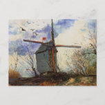 Le Moulin de la Galette von Vincent van Gogh Postkarte<br><div class="desc">Le Moulin de la Galette von Vincent van Gogh ist ein Vintages architektonisches Post-Impressionismus mit einer Windmühle auf einem Hügel in Montmartre, Frankreich, mit einem Bauer, der sein Feld bearbeitet. Über den Künstler: Vincent Willem van Gogh war ein postimpressionistischer Maler, dessen Werk durch seine raue Schönheit, emotionale Ehrlichkeit und seine...</div>