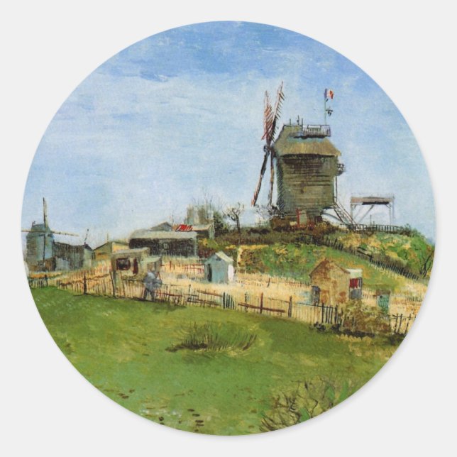 Le Moulin de la Galette von Vincent van Gogh Runder Aufkleber (Vorderseite)