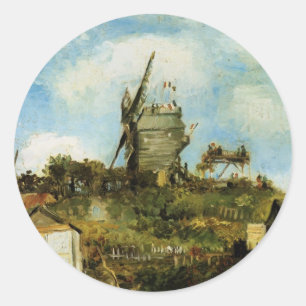 Le Moulin de la Galette von Vincent van Gogh Runder Aufkleber
