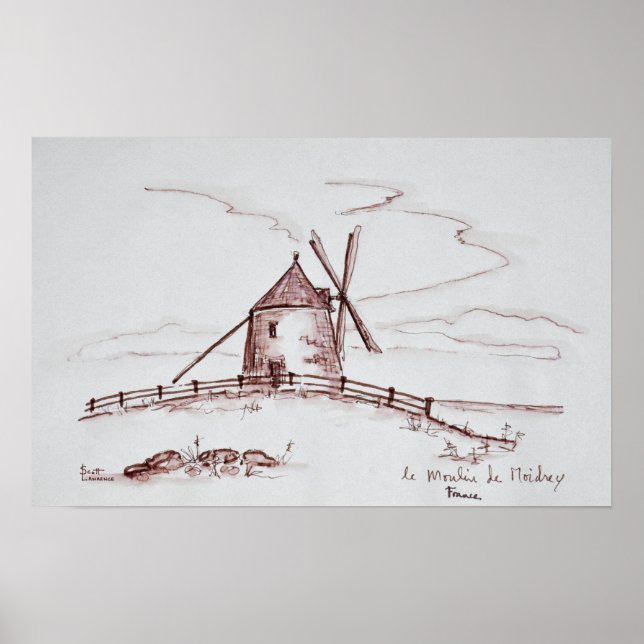 Le Moulin de Moidrey Windmill | Pontorson Poster (Vorne)