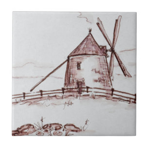 Le Moulin de Moidrey Windmühle   Pontorson Fliese