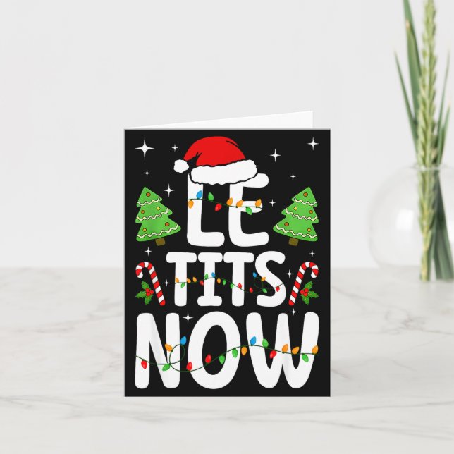 Le Now Let It Snow Funny Christmas Winter Xmas Wor Karte (Vorderseite)