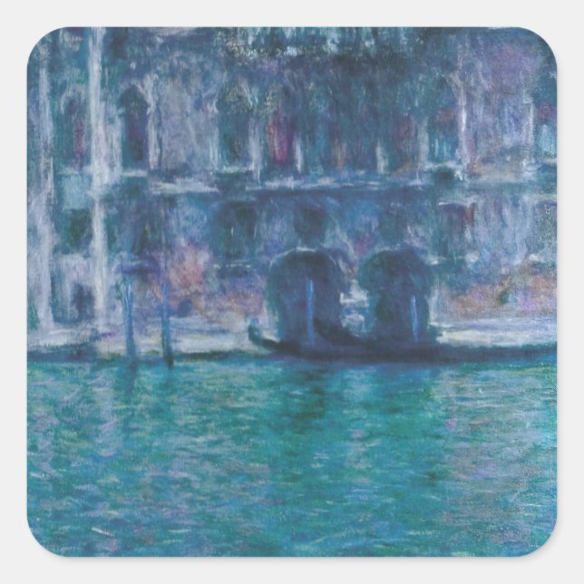 Le palais da Mula Claude Monet Quadratischer Aufkleber (Vorderseite)