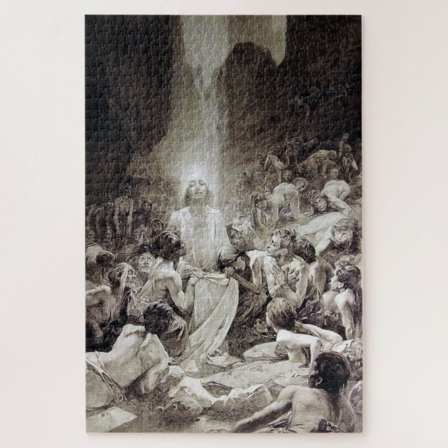 Le Pater - Illustrierte Seite von Alphonse Mucha E Puzzle (Vertikal)