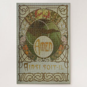 Le Pater - Illustrierte Seite von Alphonse Mucha E Puzzle