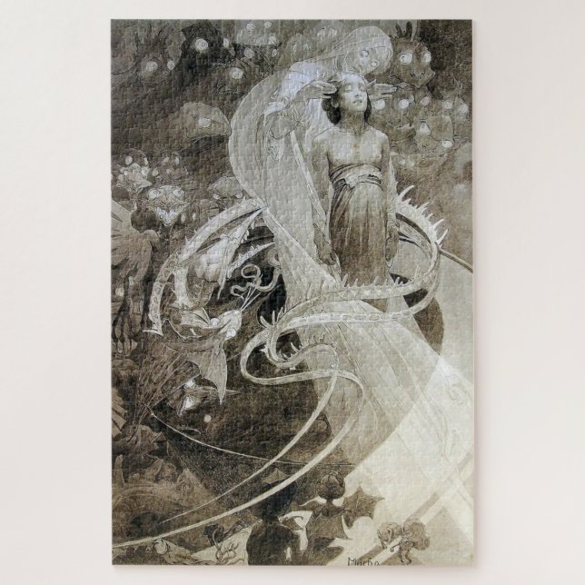 Le Pater - Illustrierte Seite von Alphonse Mucha E Puzzle (Vertikal)