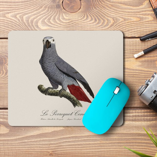 Le Perroquet Cendre - Illustration aus dem 19. Jah Mousepad (Le Perroquet Cendre - 19th century illustration. Mouse Pad)