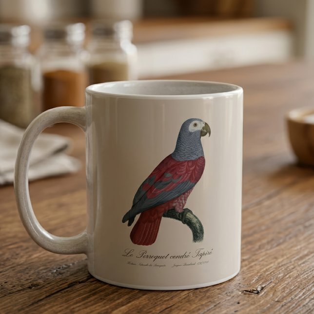 Le Perroquet cendre Tapire Kaffeetasse (African Grey Parrot Red Factor Psittacus Erithacus. Coffee Mug )