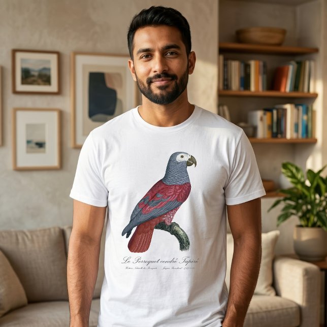 Le Perroquet cendre Tapire T-Shirt (African Grey Parrot Red Factor Psittacus Erithacus. Men Basic White T-Shirt)
