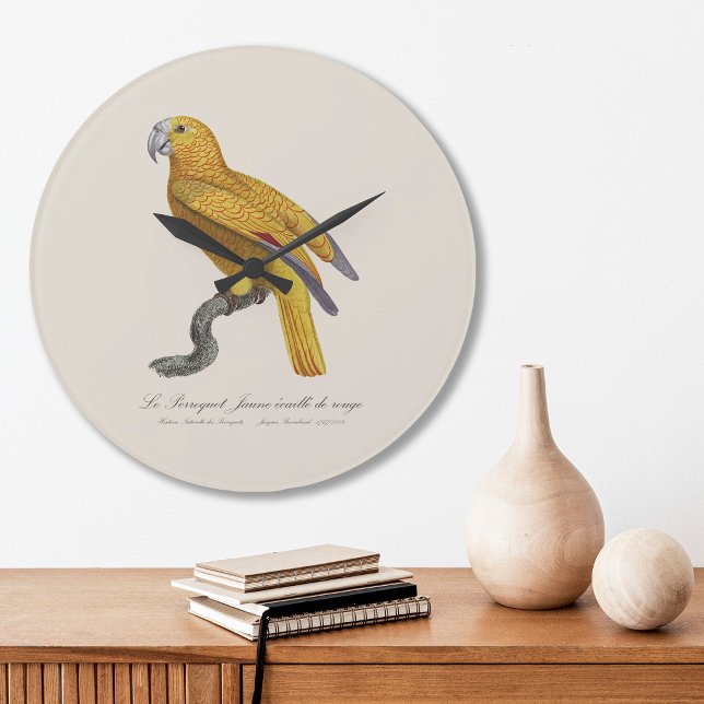 Le Perroquet Jaune ecaille de rouge Große Wanduhr (Le Perroquet Jaune ecaille de rouge. Large Clock)