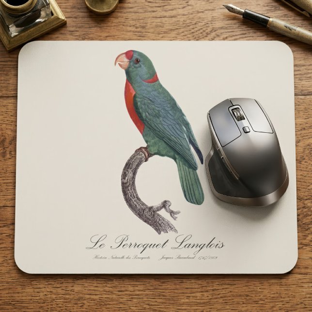 Le Perroquet Langlois Mousepad (Le Perroquet Langlois by Jacques Barraband. Mouse Pad)
