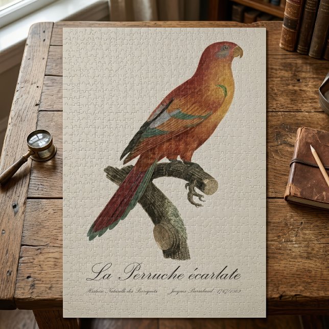 Le Perruche ecarlate Puzzle (Red Lory or Eos Bornea, Trichoglossus borneus. Jigsaw Puzzle)