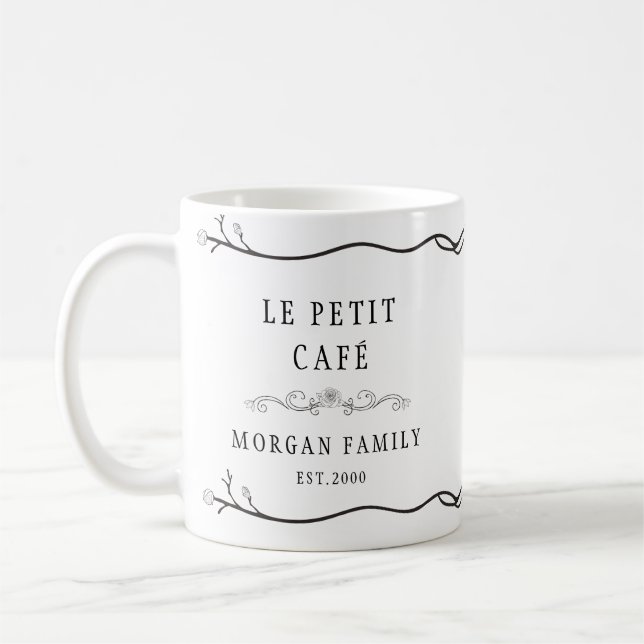 Le Petit Cafe Monogram Floral Tasse (Links)