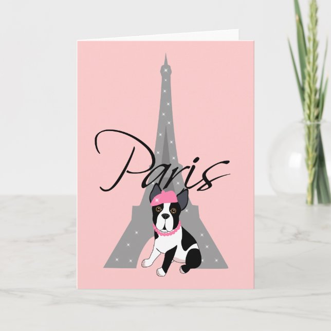 Le petit chien à Paris Karte (Vorderseite)