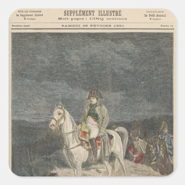 Le Petit Journal Quadratischer Aufkleber (Vorderseite)