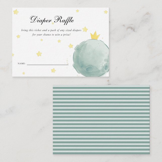 Le Petit Prince Baby Dusche | Diaper Raffle Begleitkarte (Vorne/Hinten)