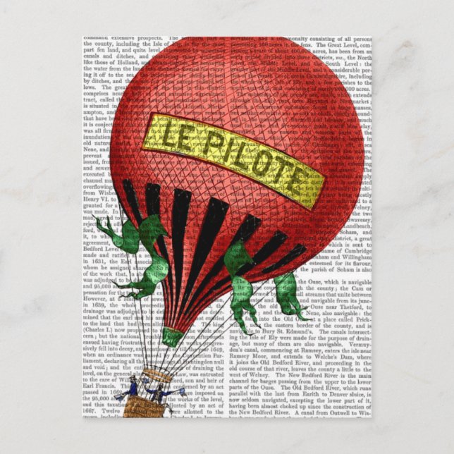 Le Pilote Heißluftballon 2 Postkarte (Vorderseite)