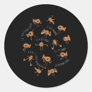 Le Poisson Steve Funny Fish Meme _1 Runder Aufkleber