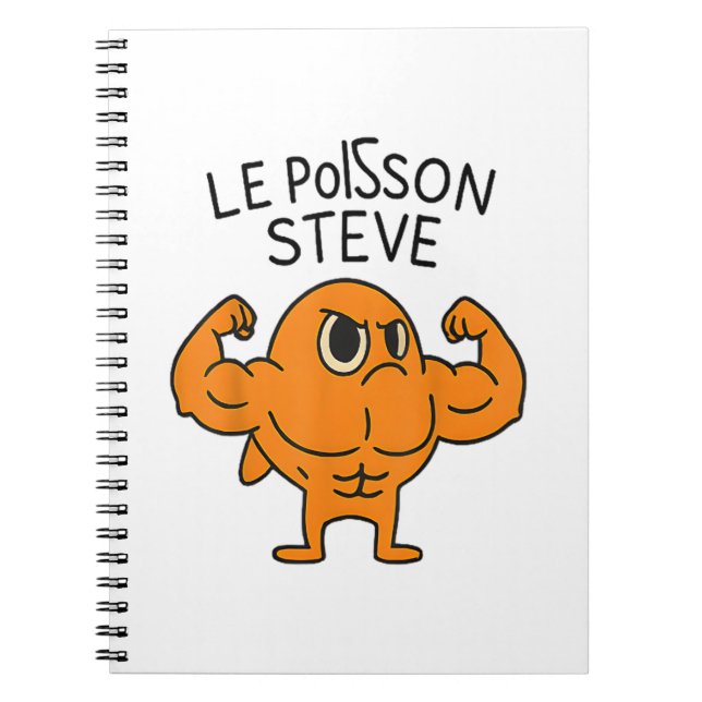 Le Poisson Steve Funny Muskel Fish Cartoon Notizblock (Vorderseite)