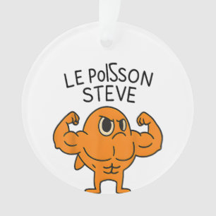 Le Poisson Steve Funny Muskel Fish Cartoon Ornament