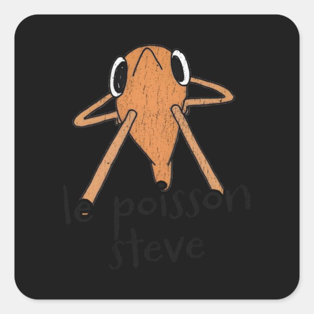 Le Poisson Steve Niedlich Meme Quadratischer Aufkleber (Vorderseite)