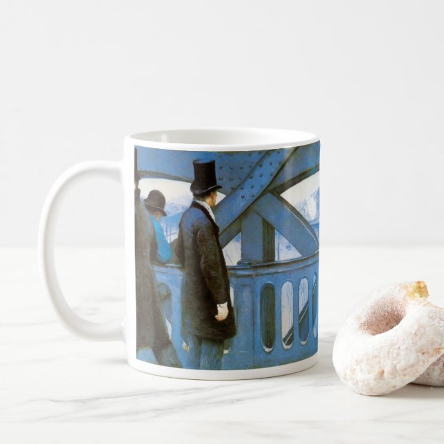 Le Pont de l'Europe von Gustave Caillebotte Kaffeetasse (Mit Donut)