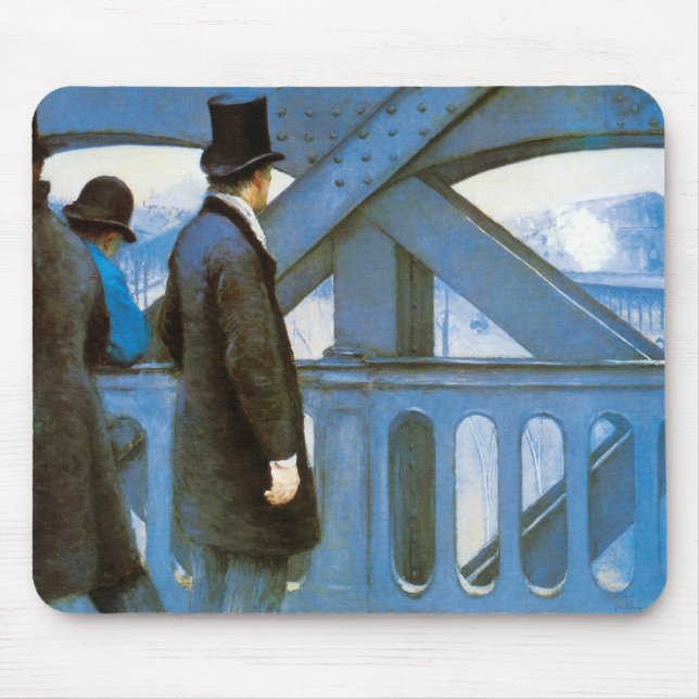 Le Pont de l'Europe von Gustave Caillebotte Mousepad (Vorne)