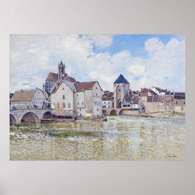 Le Pont de Moret, Alfred Sisley Poster (Vorne)