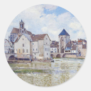 Le Pont de Moret, Alfred Sisley Runder Aufkleber