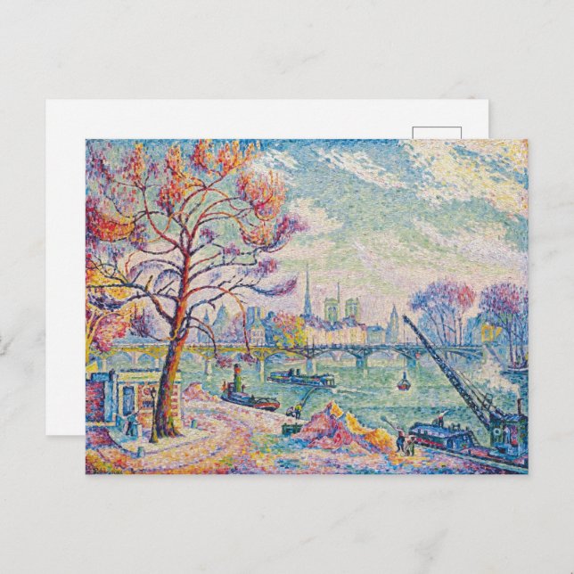 Le Pont Des Arts Paris | Paul Signac | Postkarte (Vorne/Hinten)