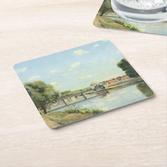 Le Pont Du Chemin De Fer Camille Pissarro Rechteckiger Pappuntersetzer (angewinkelt)