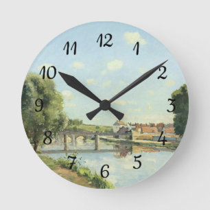 Le Pont Du Chemin De Fer Camille Pissarro Runde Wanduhr