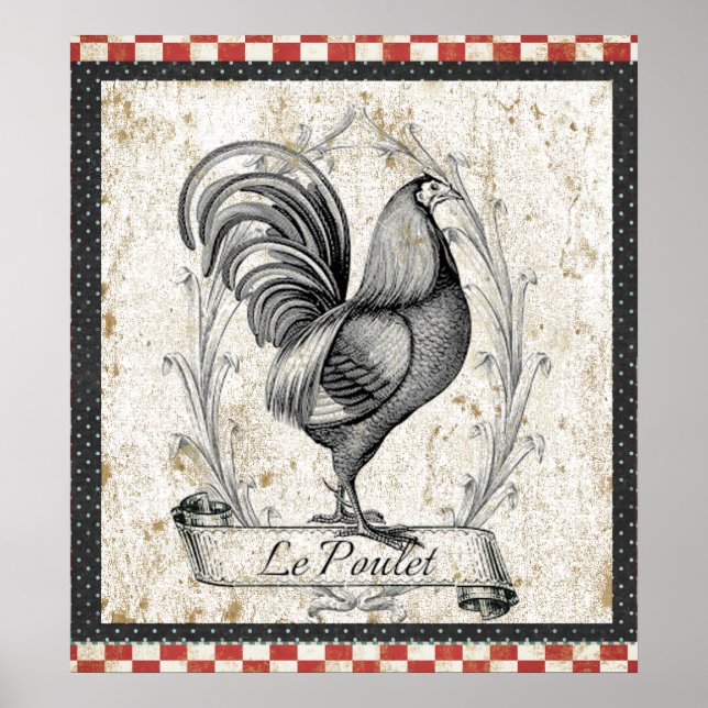 Le Poulet Vintag Chicken Poster (Vorne)