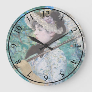 Le Printemps Manet Impressionist Art Painting Große Wanduhr