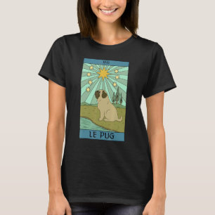 Le Pug Hund Tarotkarte Besitzer von okkulten Gothi T-Shirt