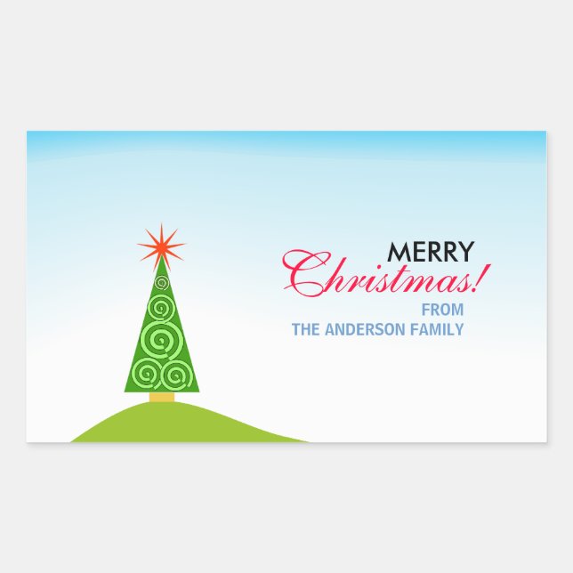 Le Sapin Rechteckiger Aufkleber (Vorderseite)
