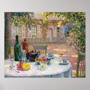 Le Sidaner: Tabelle unter Blätter in der Sonne Poster