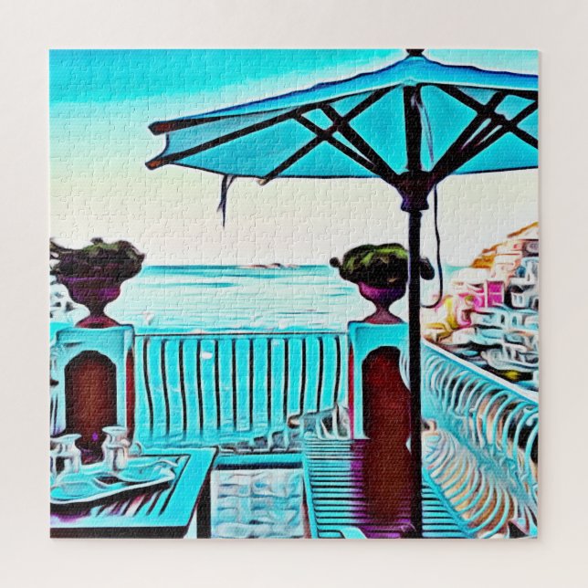Le Sirenuse in Positano, Italien, Tea Time Puzzle (Vertikal)
